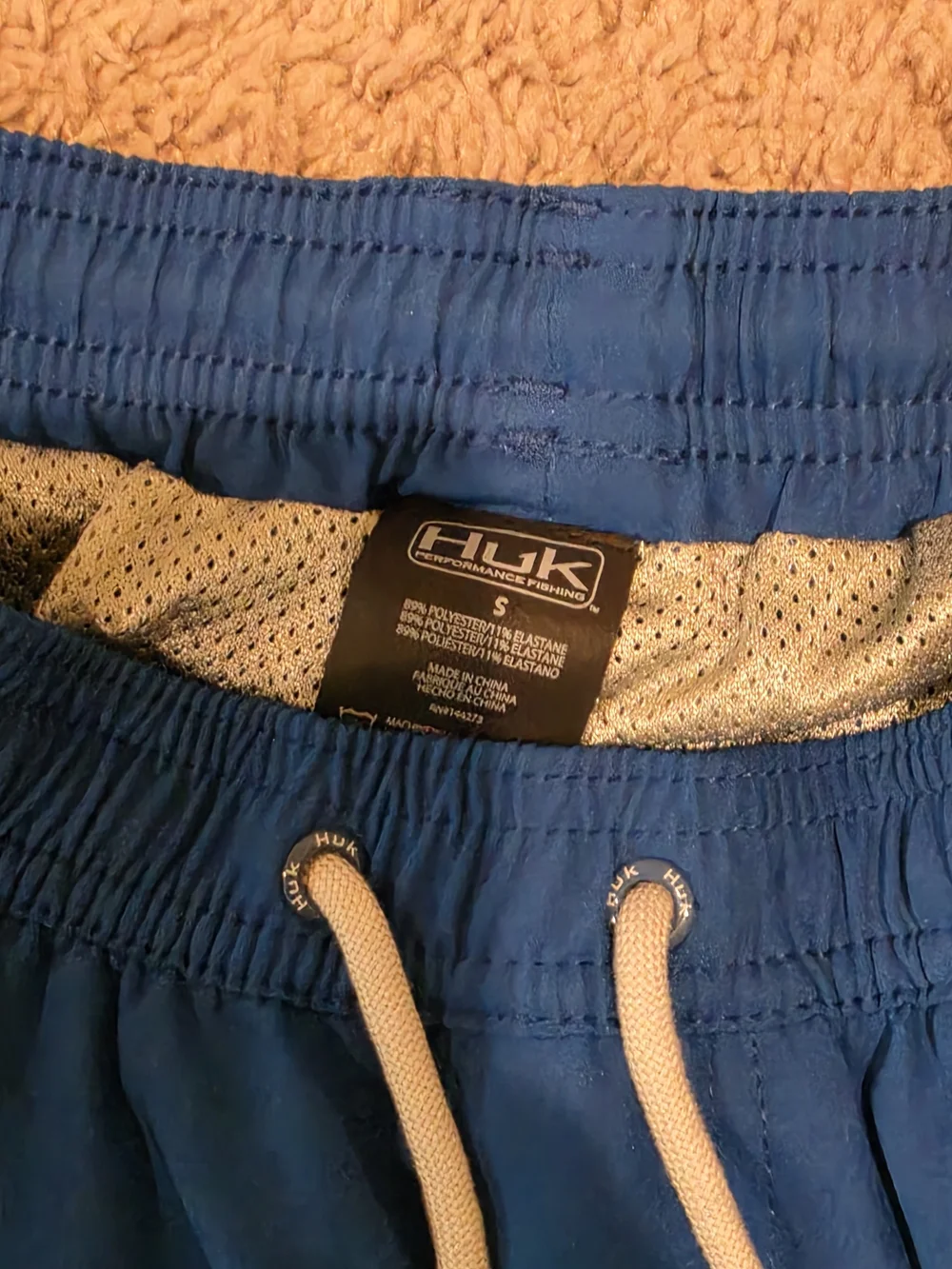 Huk Men's Royal Blue Swim Trunks with White Drawstring